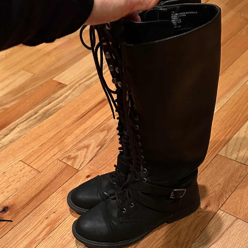 Black Lace-Up Women's Boots - Picture 9 of 9